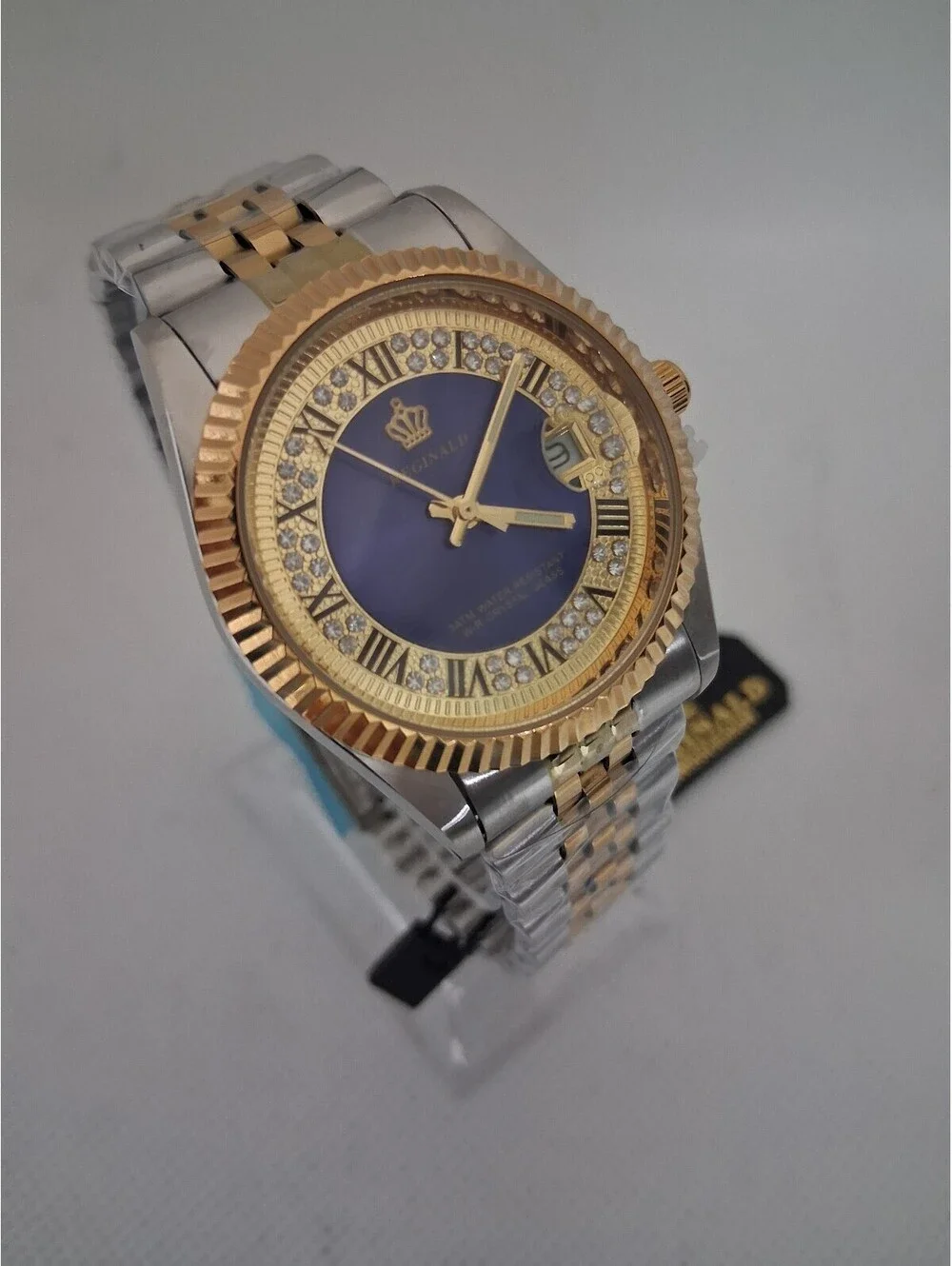 NEW IN BOX Men's Reginald 36mm Real Diamond Presidential Date Watch